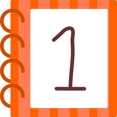 Bir numaralı simge, vektör illüstrasyonu