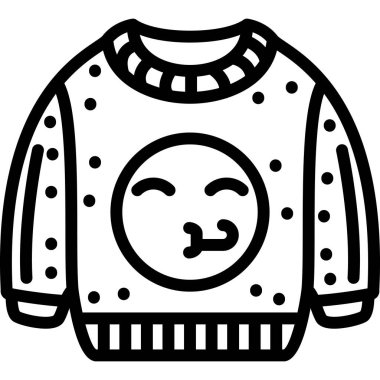 Sıcak kazak ikonu. Beyaz arkaplanda izole edilmiş web tasarımı için kışın örgü vektör simgesi