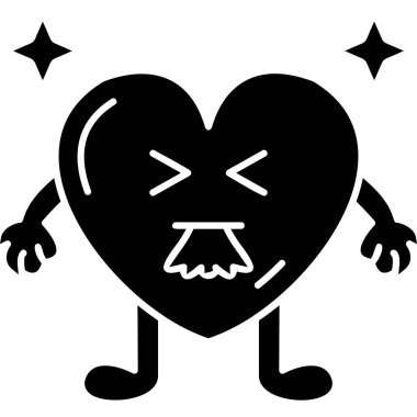 Kalbi olan bir şeytanın kalp karikatürü..