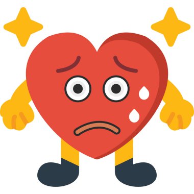 kızgın kalp çizgi film karakteri simgesi