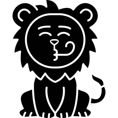 Aslan yüzü simgesi, basit vektör illüstrasyonu