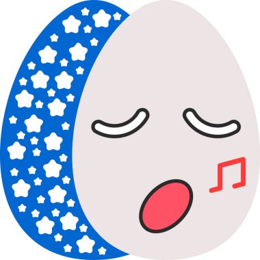 Şirin bir kawaii yumurtası karikatürü.