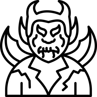 Şeytan simgesi basit bir stilde