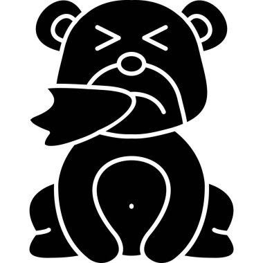 ayı kızgın simgesi, vektör illüstrasyonu