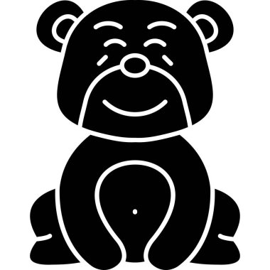 ayı ağ simgesi, beyaz arkaplanda izole edilmiş basit vektör illüstrasyonu