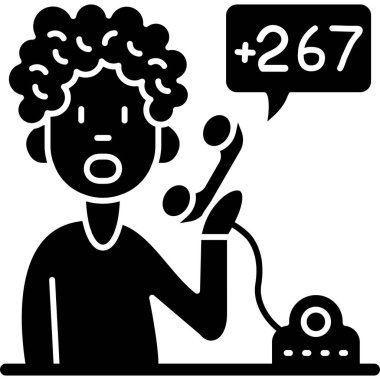 Müşteri çağrı merkezi simgesi, basit vektör illüstrasyonu