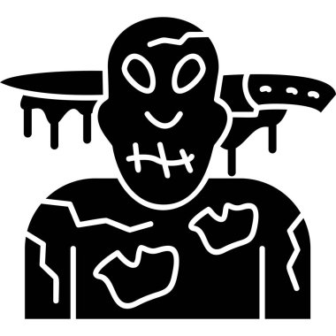 Zombi canavar ikonu. Web için zombi vektör simgelerinin basit çizimi