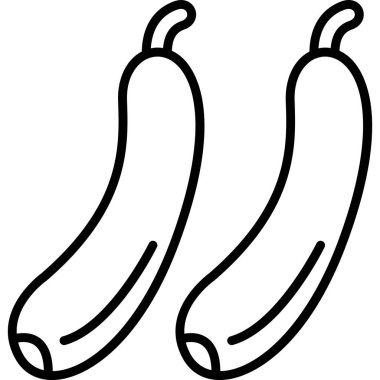 Muz ikonu. Beyaz arkaplanda izole edilmiş web tasarımı için muz vektör simgesinin ana hatları