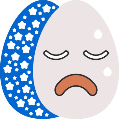 Ağlayan emoji simgesi simgesi, doldurulmuş tasarım vektörü