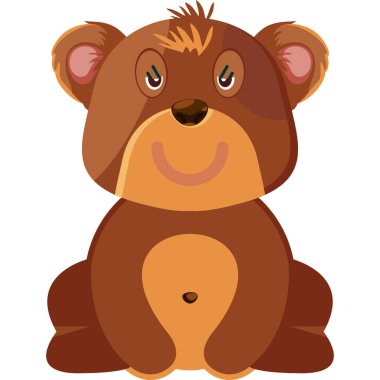 Sevimli küçük ayı çizgi film vektör çizimi grafik tasarımı