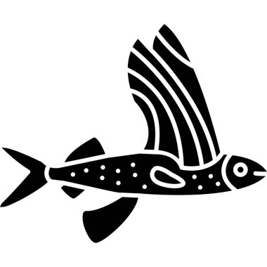 balık simgesi, basit siyah tasarım