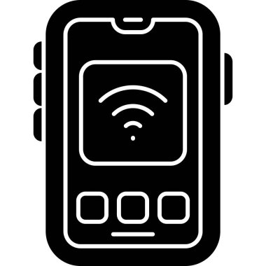 akıllı saat simgesi, vektör illüstrasyonlu cep telefonu