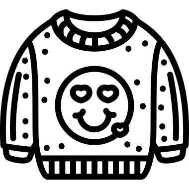 Kıyafet süveteri taslak vektörü. Kış süveteri ördüm. kazak