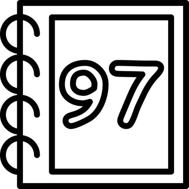 9 sayısının siyah beyaz ikonunun vektör illüstrasyonu