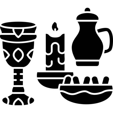 Bir dizi farklı simgenin vektör illüstrasyonu