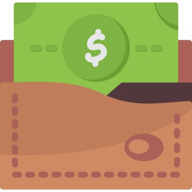 Dolar para nakit ikonu düz stil