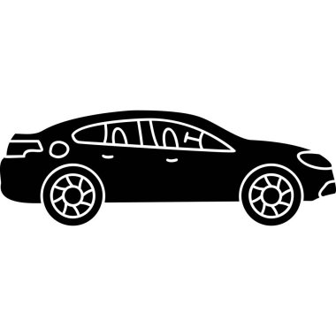 Beyaz arkaplan vektör illüstrasyon tasarımlı siyah araba