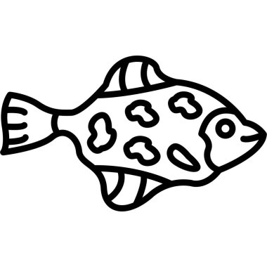 balık simgesi vektör illüstrasyonu