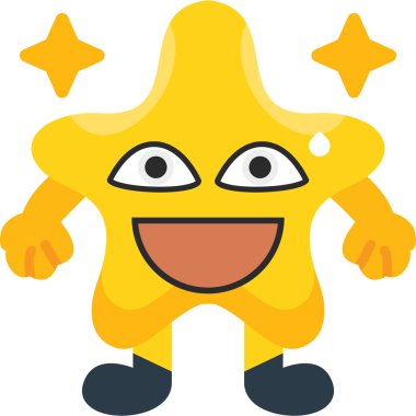 Beyaz arkaplanda sarı bir yıldızın vektör çizimi