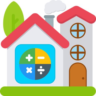 ev simgesini düz bir şekilde inşa etmek