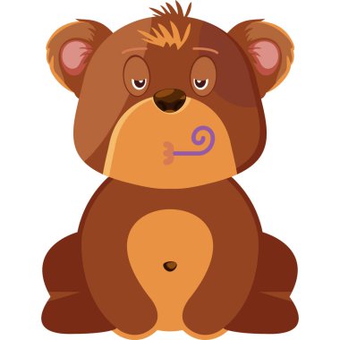 Komik bir çizgi film ayısının vektör çizimi