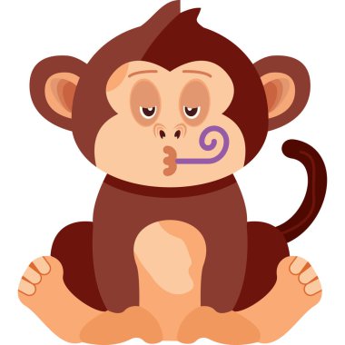 Çizgi film komik maymunun vektör çizimi