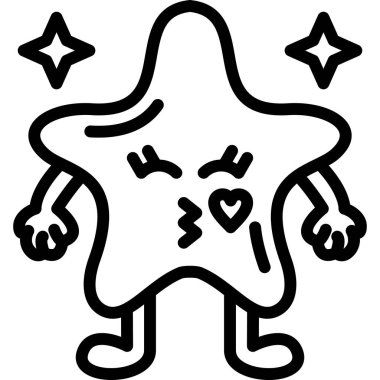 Sevimli ve komik çizgi film karakteri. Vektör çizimi. El çizimi karalama tasarımı. Kawaii, sevimli ve komik bir karakter.