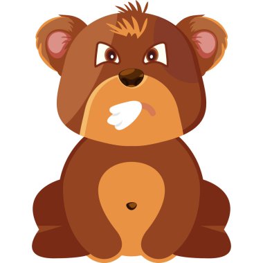 Kafası kırık sevimli bir ayı. vektör çizimi tasarımı