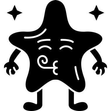 Yukarı bakan sevimli bir yıldızın karikatür çizimi..