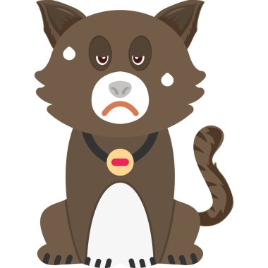 Şirin kedi çizgi film vektör çizim grafik tasarım