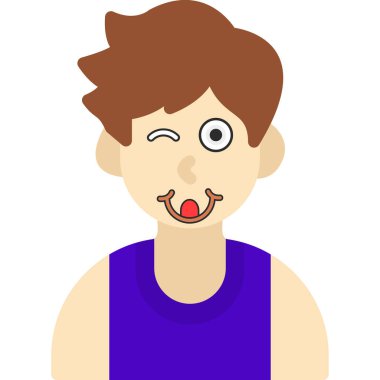 Dişleri, vektörü, illüstrasyonu olan adam.