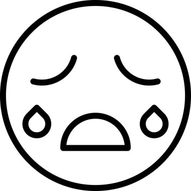 üzgün yüz simgesi dış hat biçiminde
