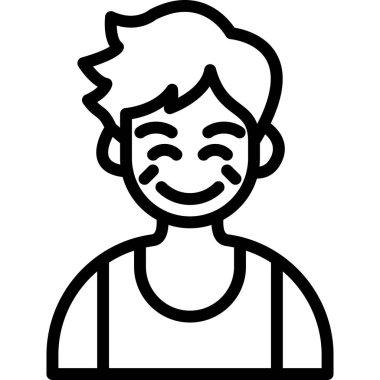 Erkek simgesi. Web için erkek vektör simgesinin anahat çizimi