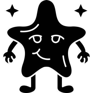 Siyah yüzlü bir yıldızın vektör çizimi