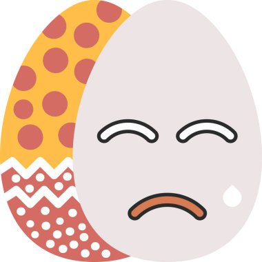 Ağlayan yumurta, illüstrasyon, vektör, beyaz arka planda.