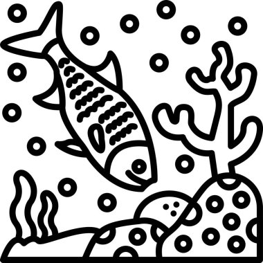 Balık. Web simgesi basit illüstrasyon