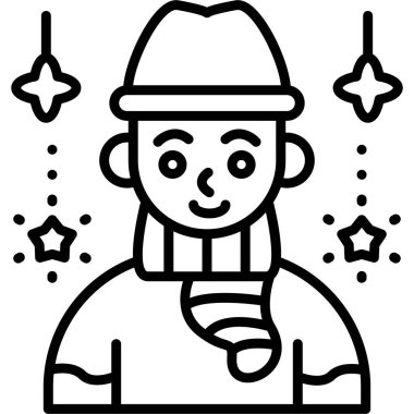 Şirin bir çizgi film simgesinin vektör çizimi