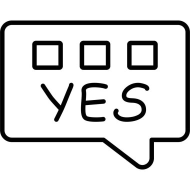 evet vektör ince çizgi simgesi