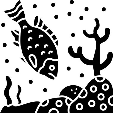 balıkların siyah ve beyaz vektör çizimleri.