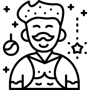 Sihirbaz simgesi vektör illüstrasyonu