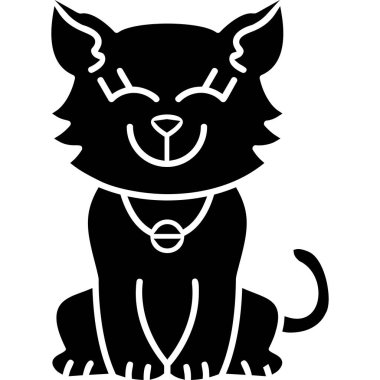 Fiyonklu kara kedi. vektör illüstrasyonu