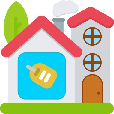 ev binası simgesi düz stil