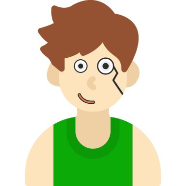 Yeşil gözlüklü adam, vektör çizimi.