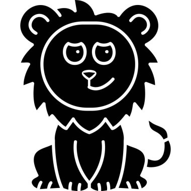 aslan web simgesi, vektör illüstrasyonu