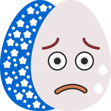 Ağlayan yumurta ve vektör illüstrasyonunun ifadesi