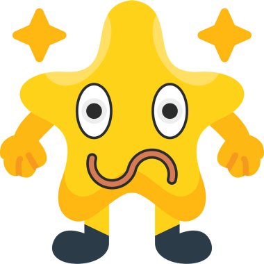 Sevimli çizgi film sarı yıldızı