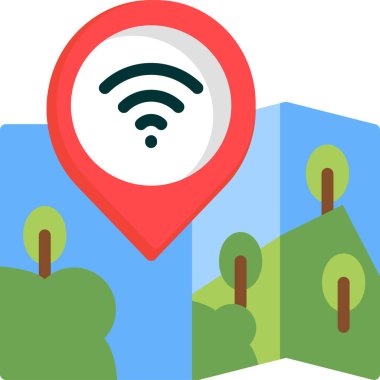 konum haritası konumu simgesi düz biçimli