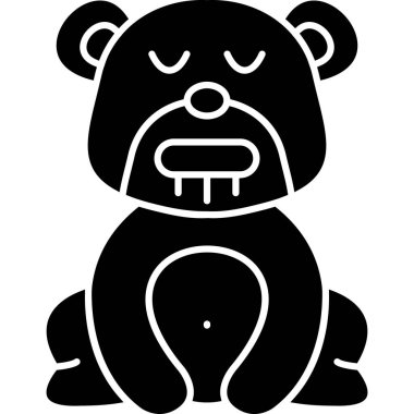 Ayı ağı simgesi basit illüstrasyon