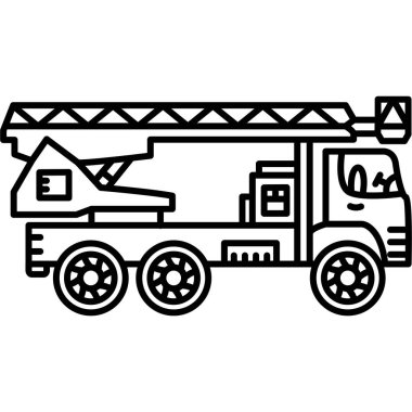 Kamyon ikonu. İnce çizgi tasarımı. vektör illüstrasyonu.