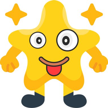 Mutlu bir ifadeyle bir çizgi film yıldızı..